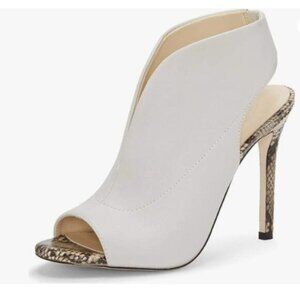 YDN Women's Chic Slingback Peep Toe Stiletto High Heel Sandals Cutout White shoe